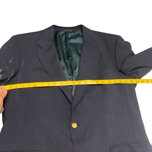 Vintage Austin Reed Men's Navy Blue Blazer Union Made USA Size 42L Gold Buttons - Picture 11 of 13